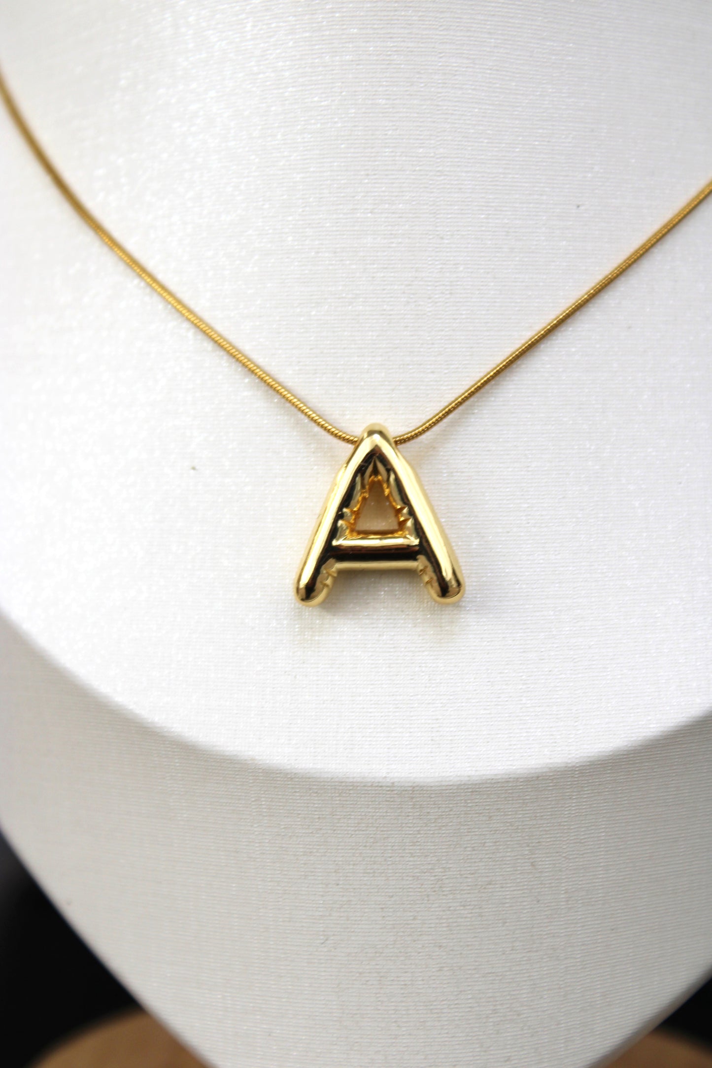 Gold Bubble Letter Necklace