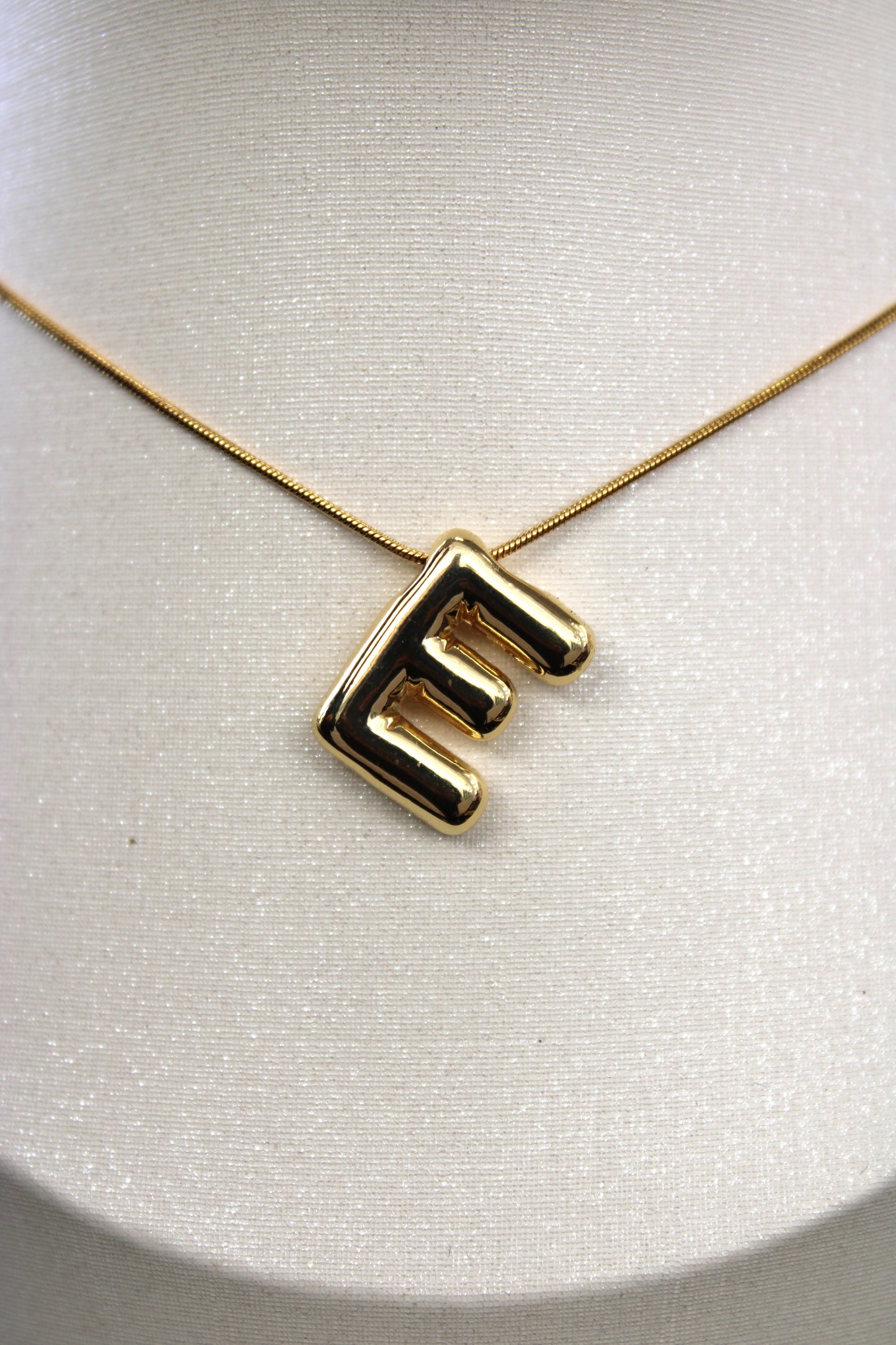 Gold Bubble Letter Necklace