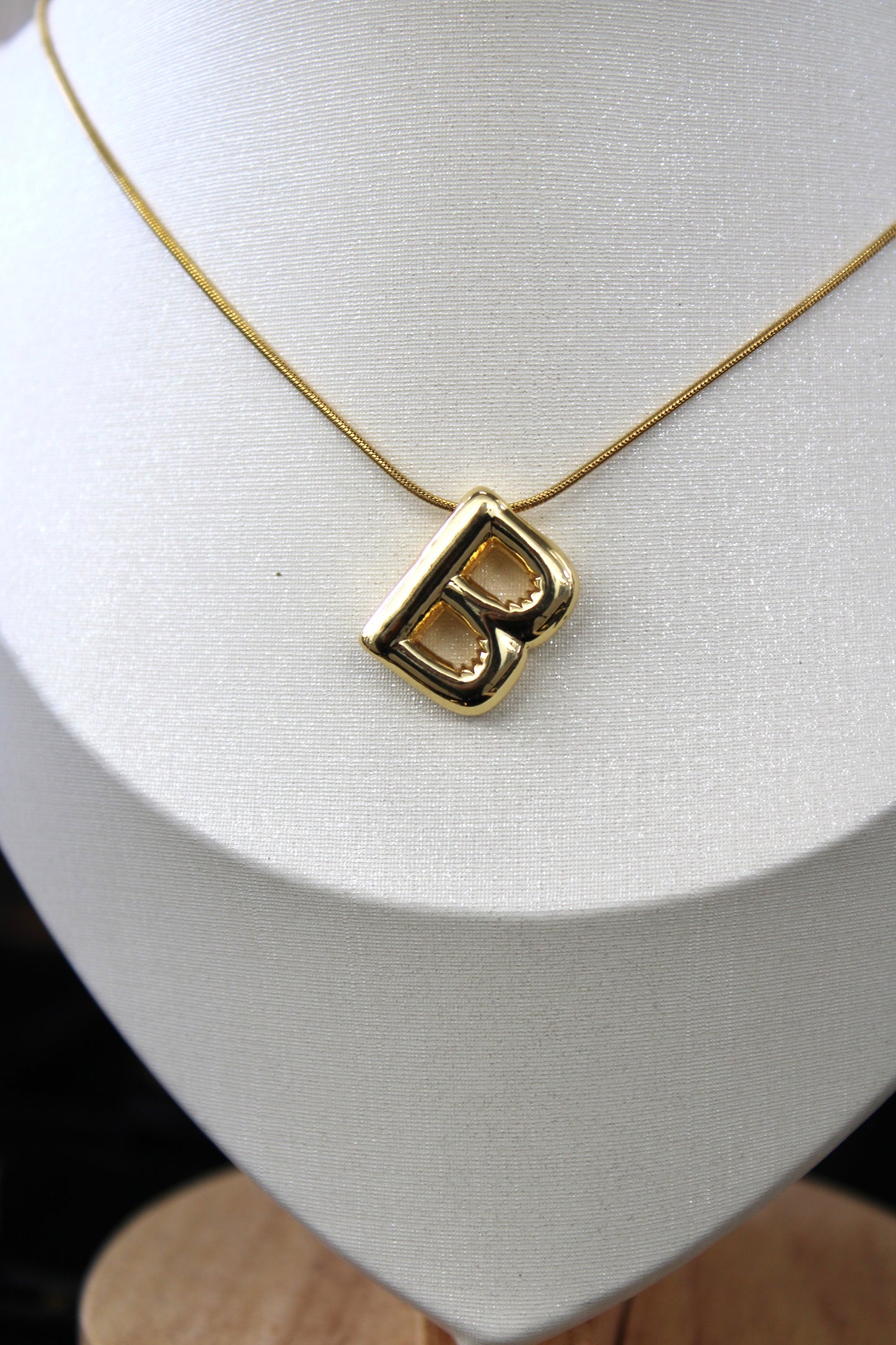 Gold Bubble Letter Necklace