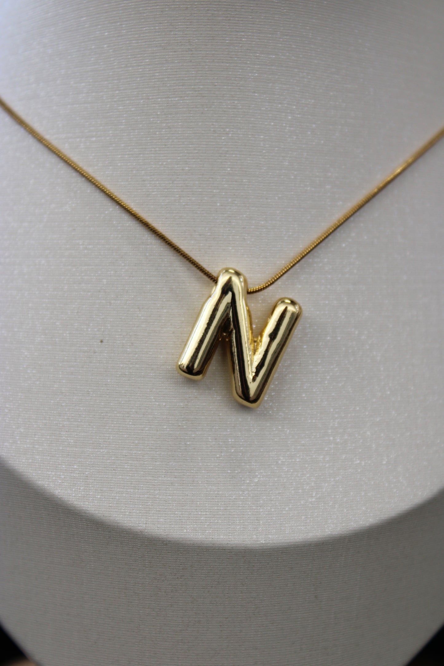 Gold Bubble Letter Necklace