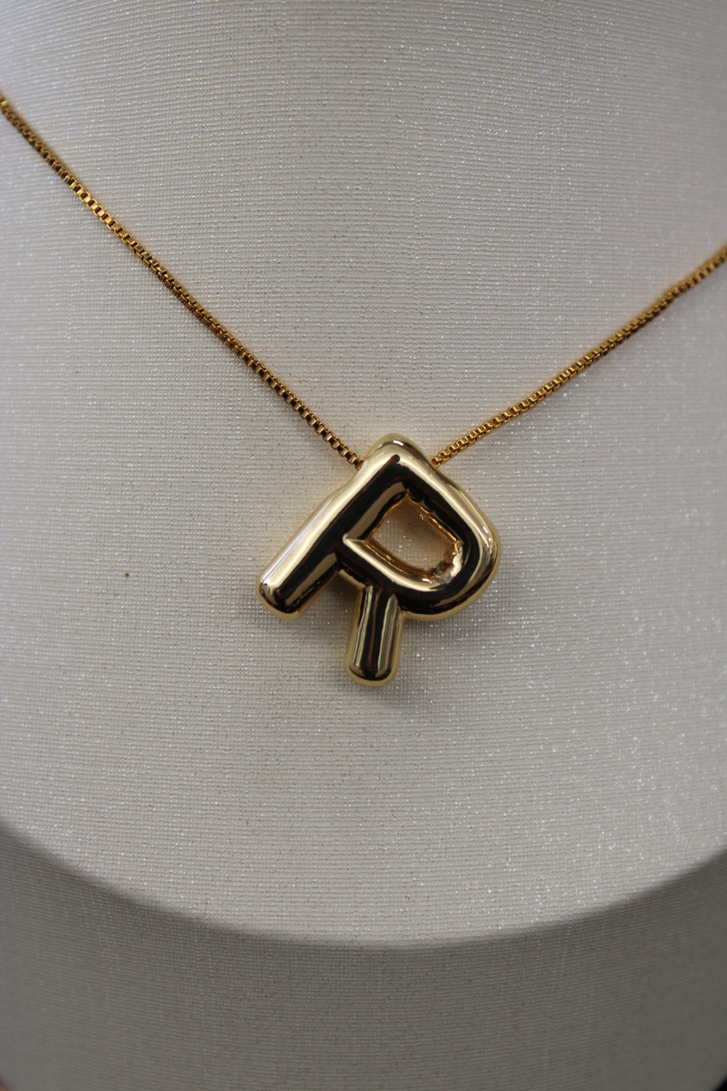 Gold Bubble Letter Necklace
