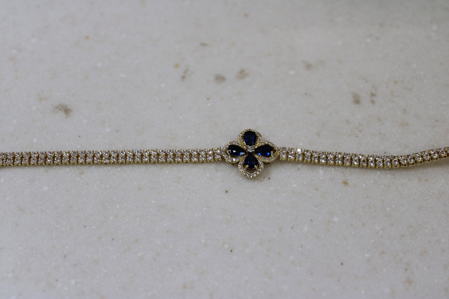 Blue Flower Tennis Bracelet