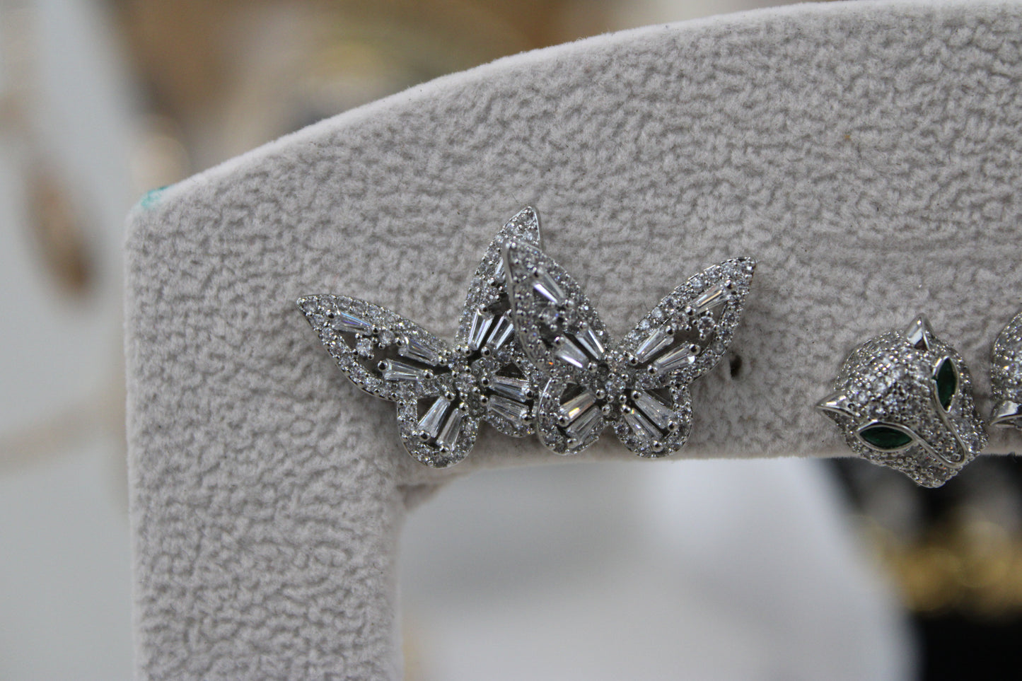 Crystal Butterfly Stud Earrings