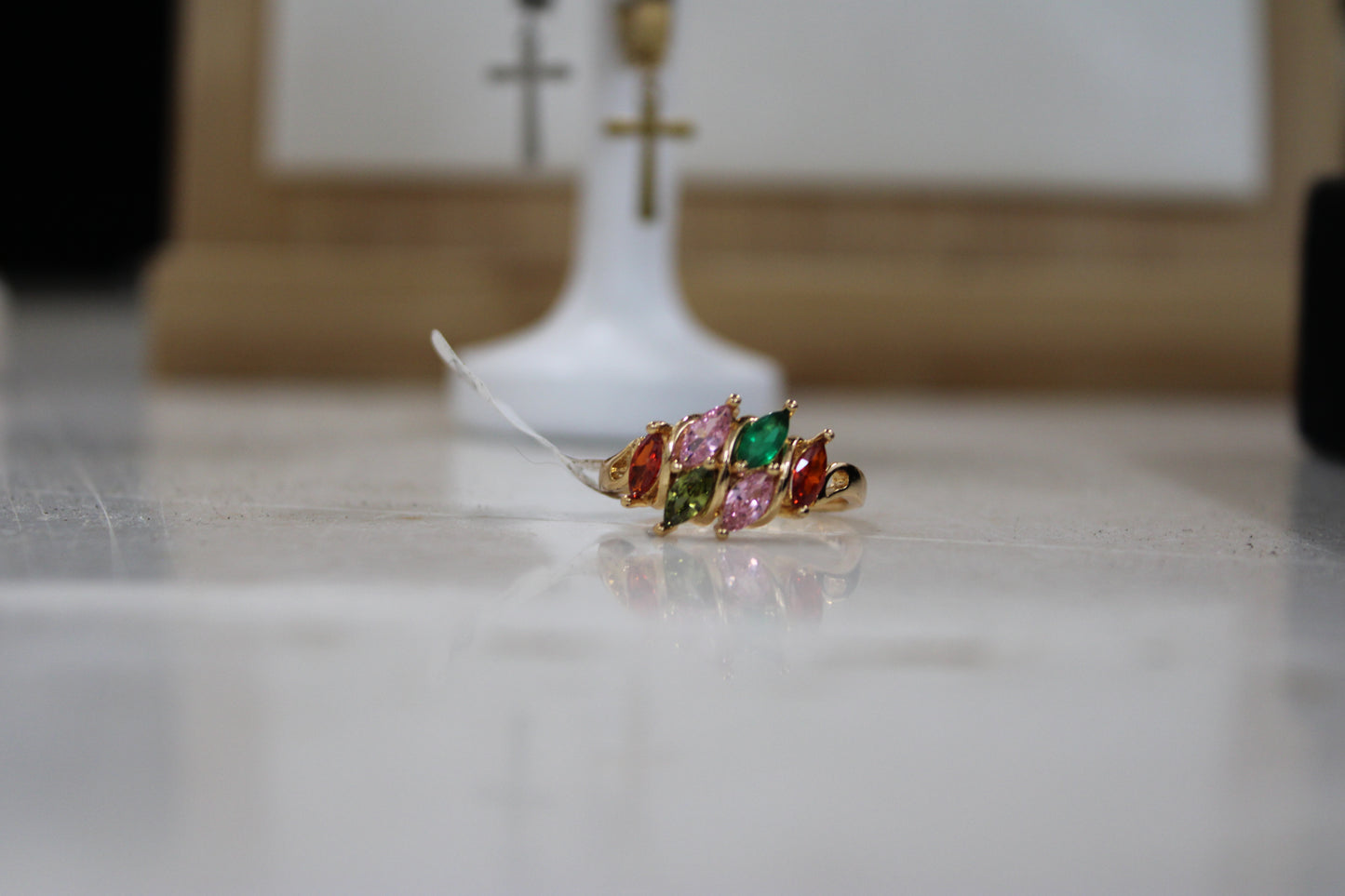 Multicolor Stone Cluster Ring
