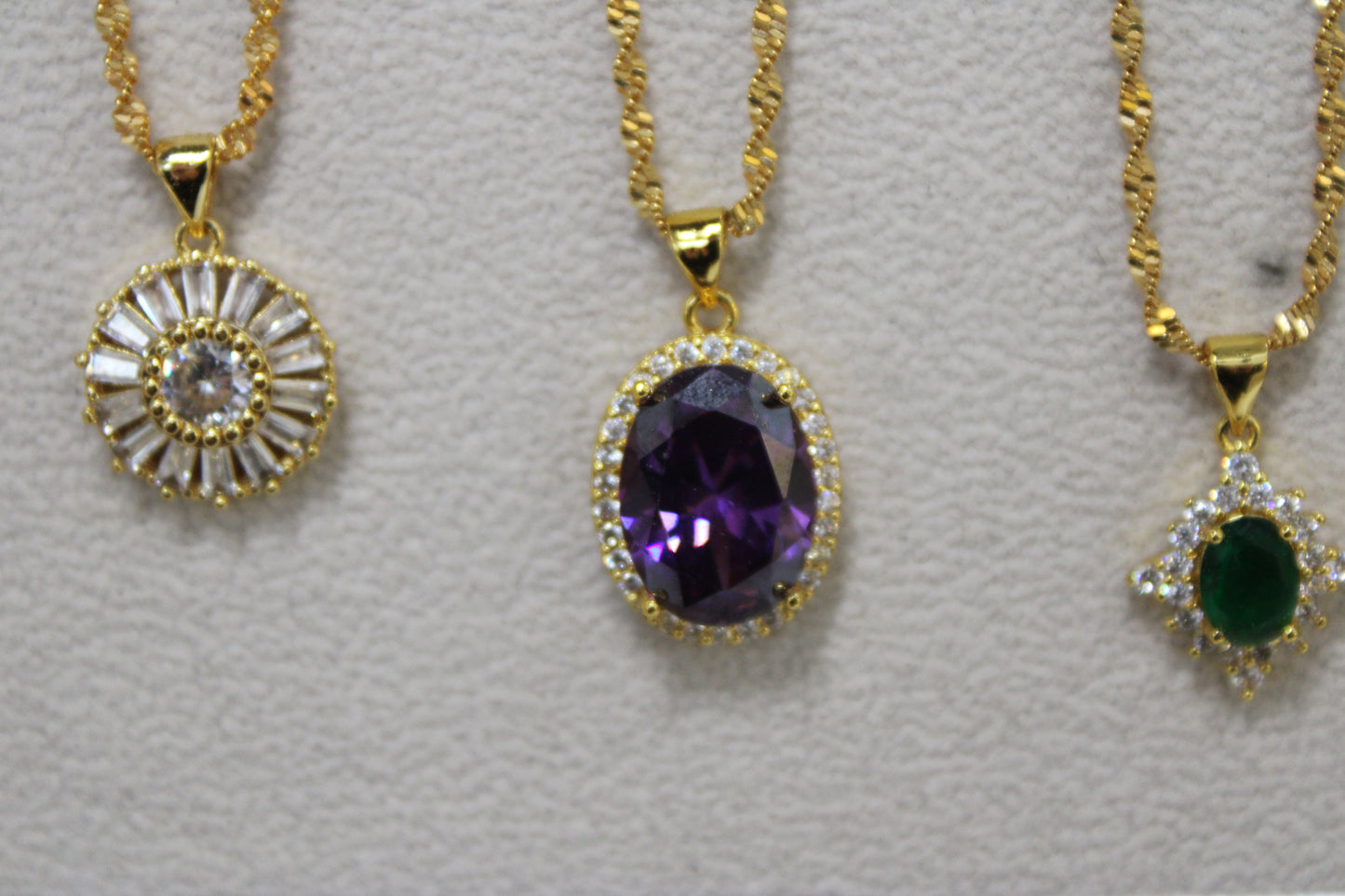 Gold Filled Purple Crystal Necklace