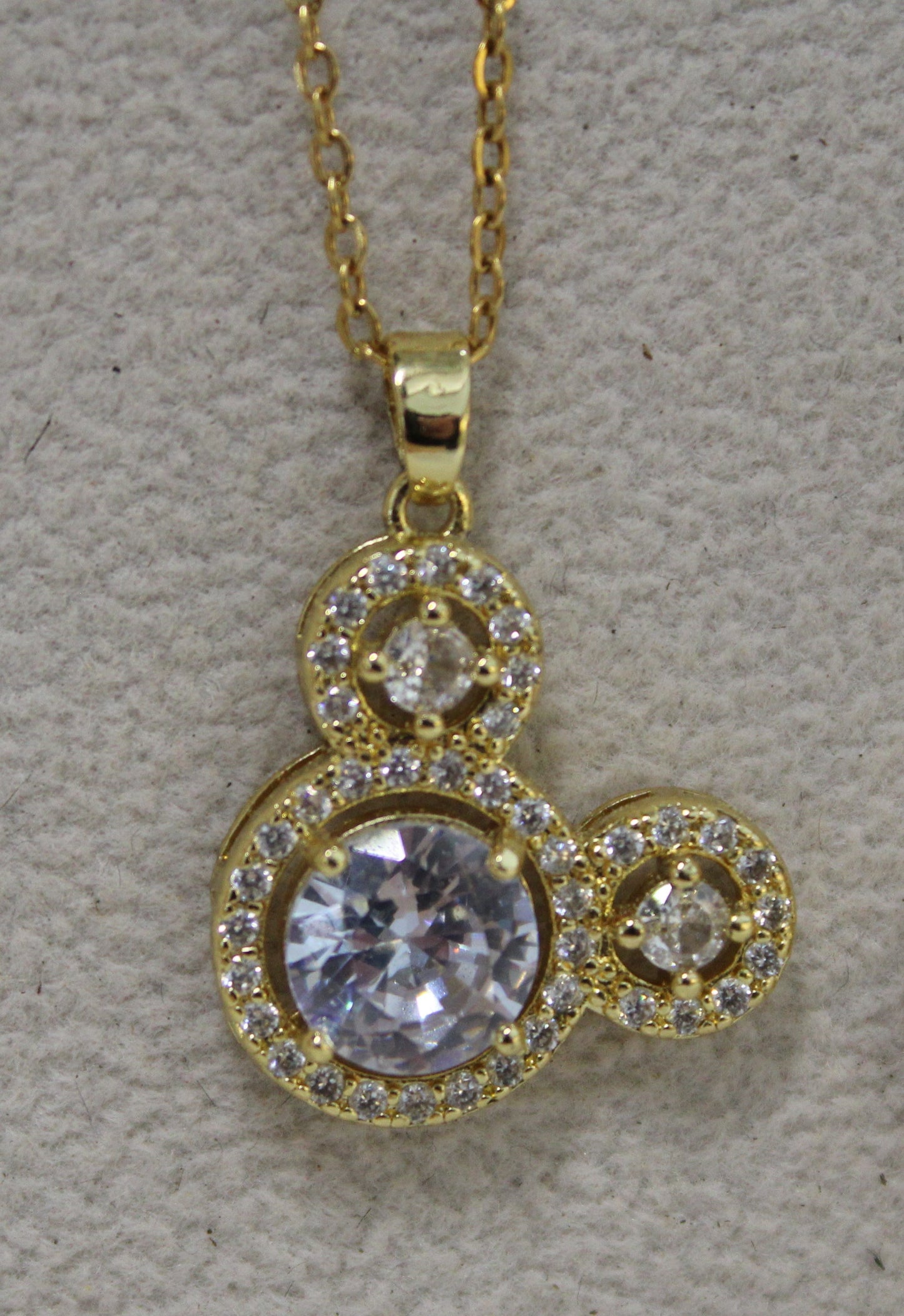 Crystal Mouse Head Necklace