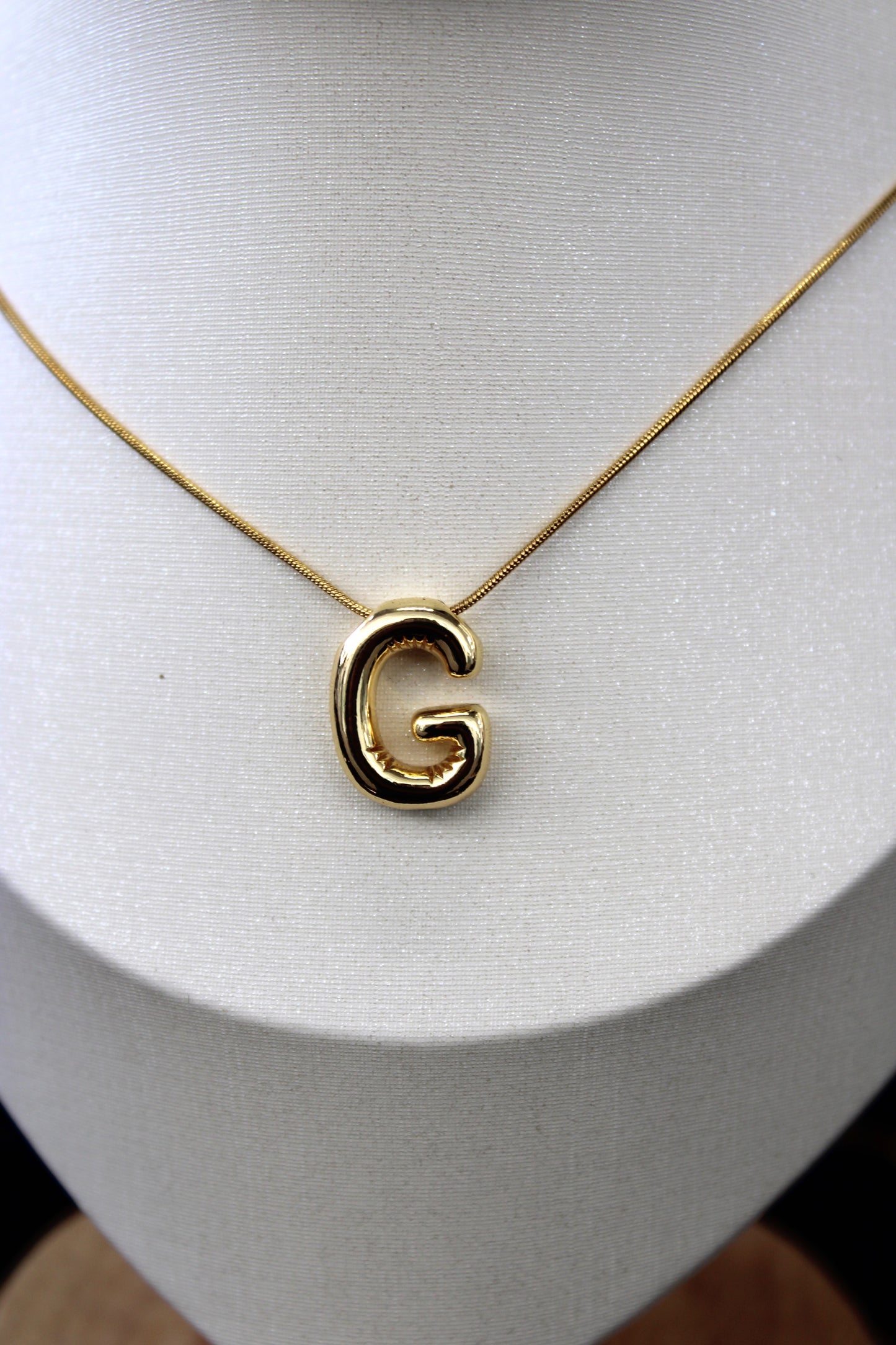 Gold Bubble Letter Necklace