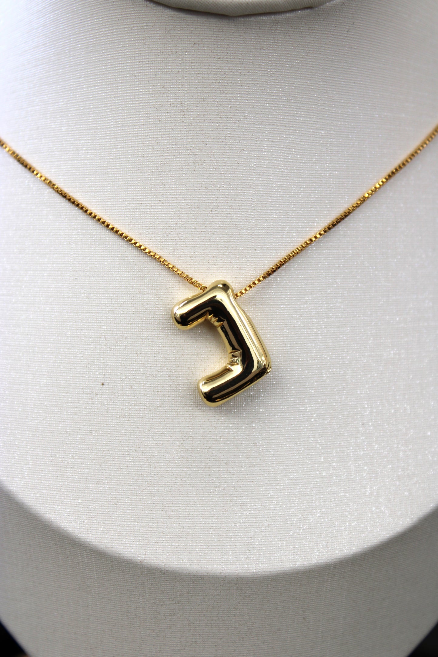 Gold Bubble Letter Necklace