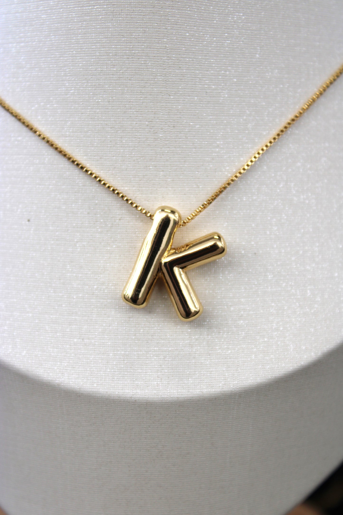 Gold Bubble Letter Necklace
