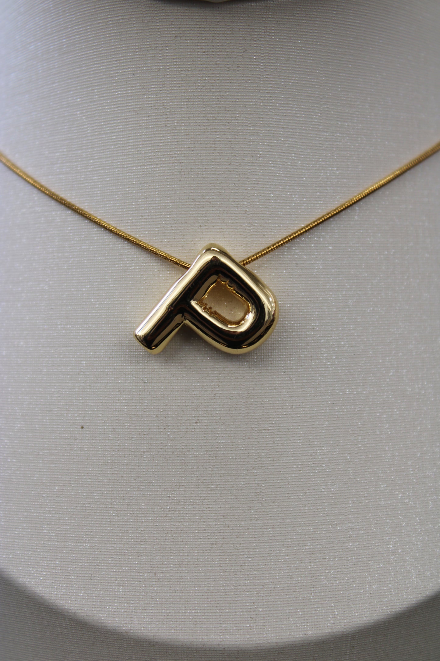 Gold Bubble Letter Necklace