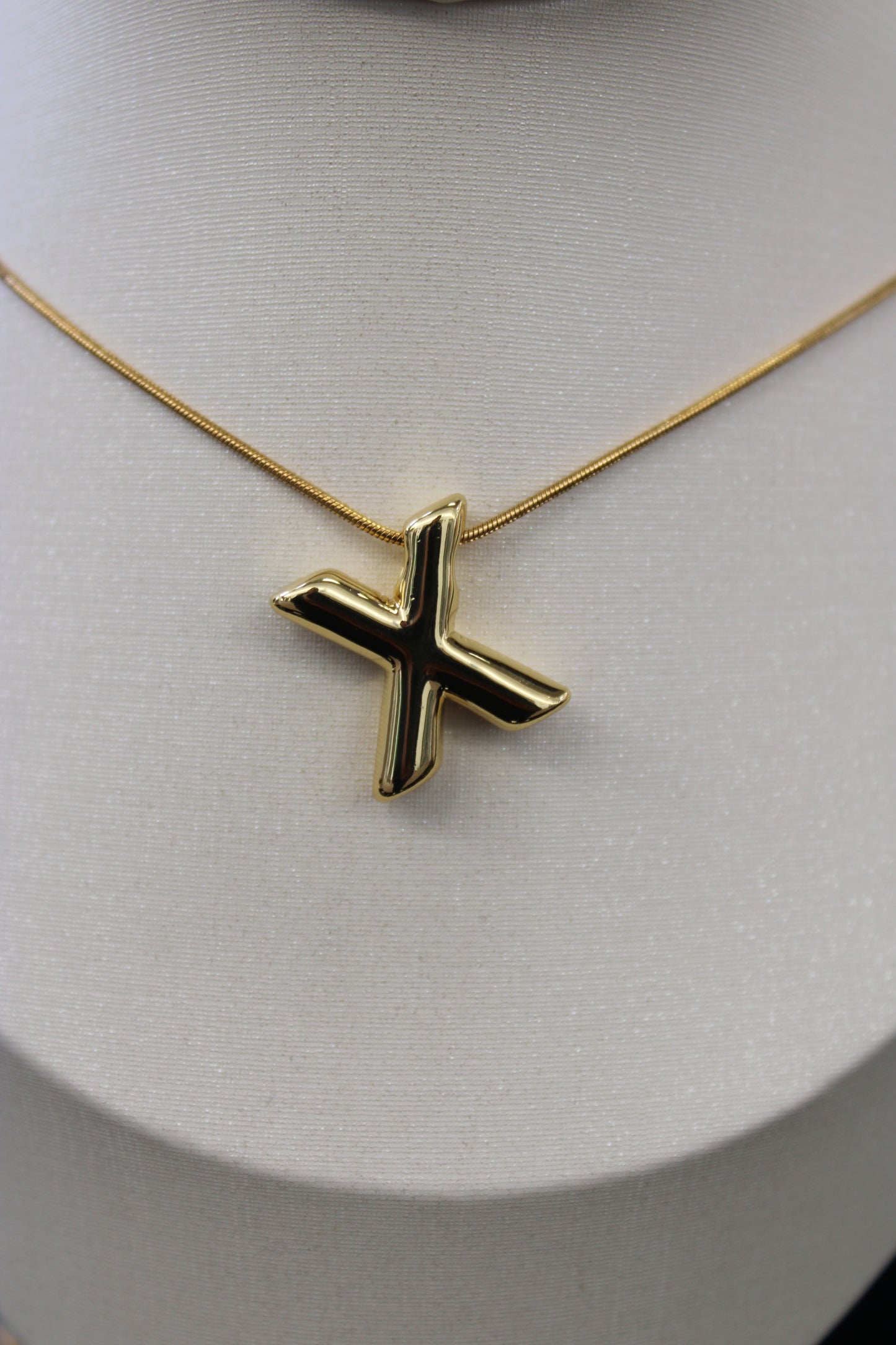 Gold Bubble Letter Necklace