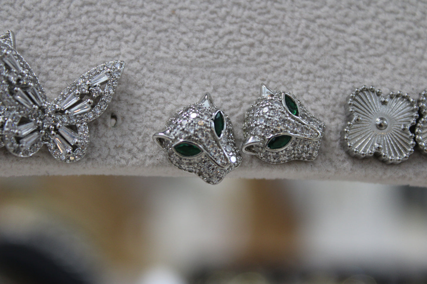 Green Eyed Jaguar Studs