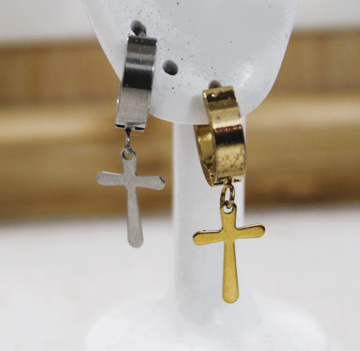 Cross Hoop Earrings