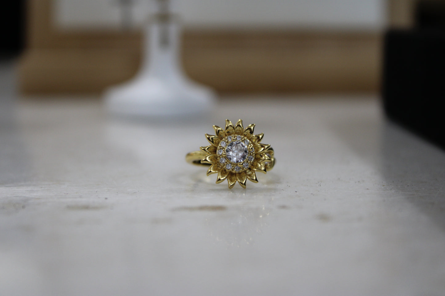 Gem Sunflower Adjustable Spinney Ring