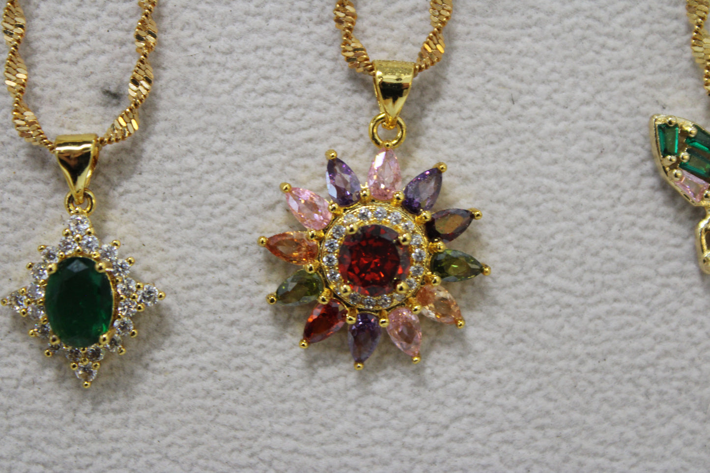 Multicolor Crystal Flower Necklace