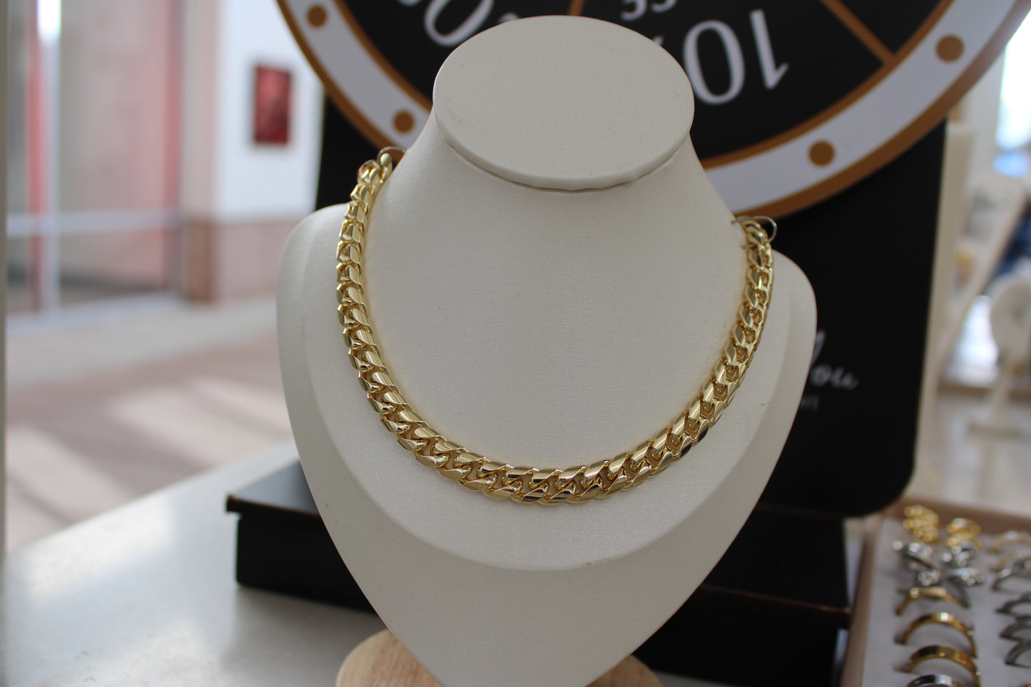 8MM 20 inches Cuban Chain Gold Stainless Steel